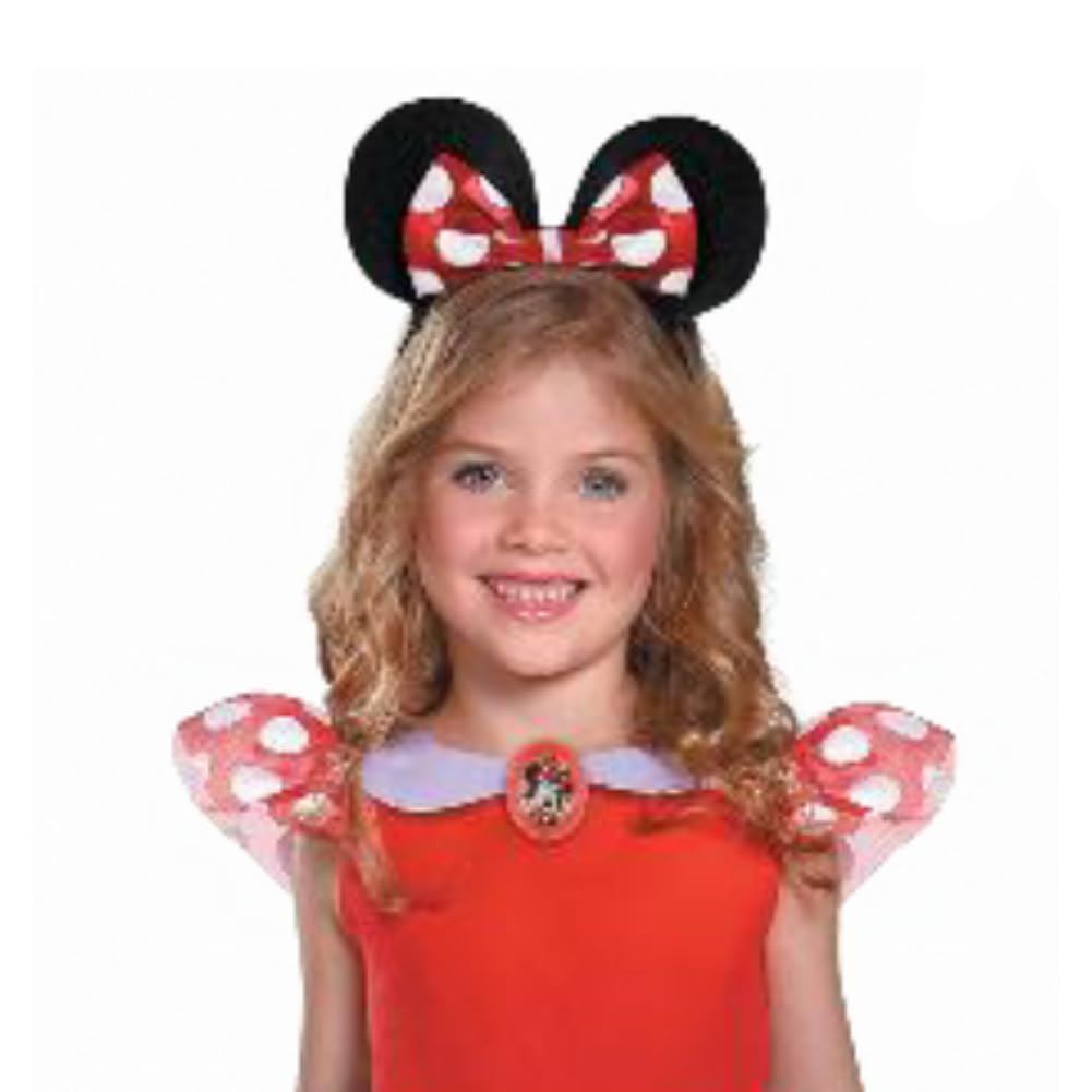 Déguisement Minnie Mouse Femme Fille - Tutu Rouge, Bandeau Oreilles, Gants Blancs Et Nez