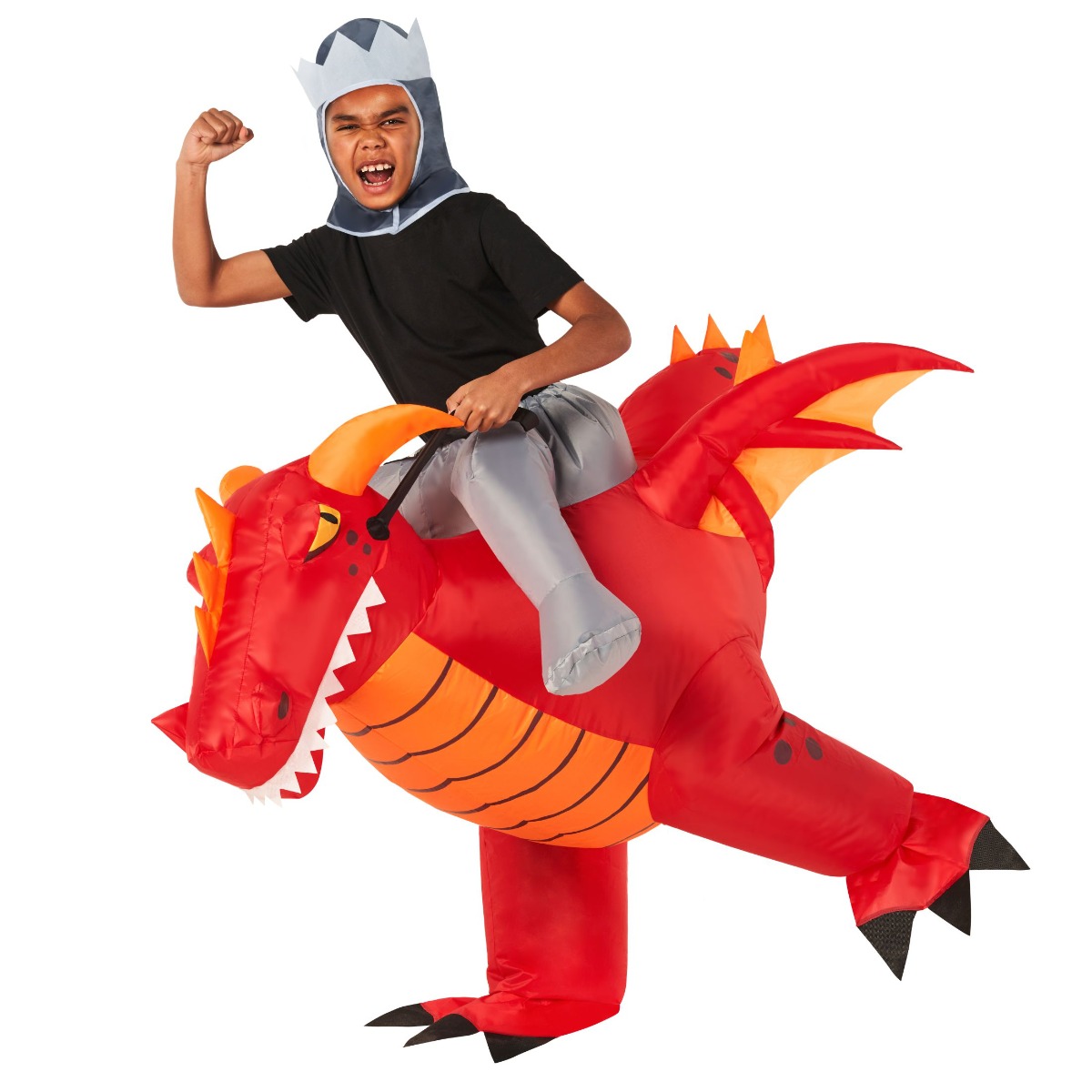 Costume Gonflable Dragon Rouge à Chevaucher pour Enfants