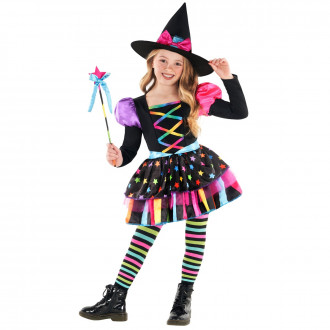 Costume de sorcière arc-en-ciel pour enfants