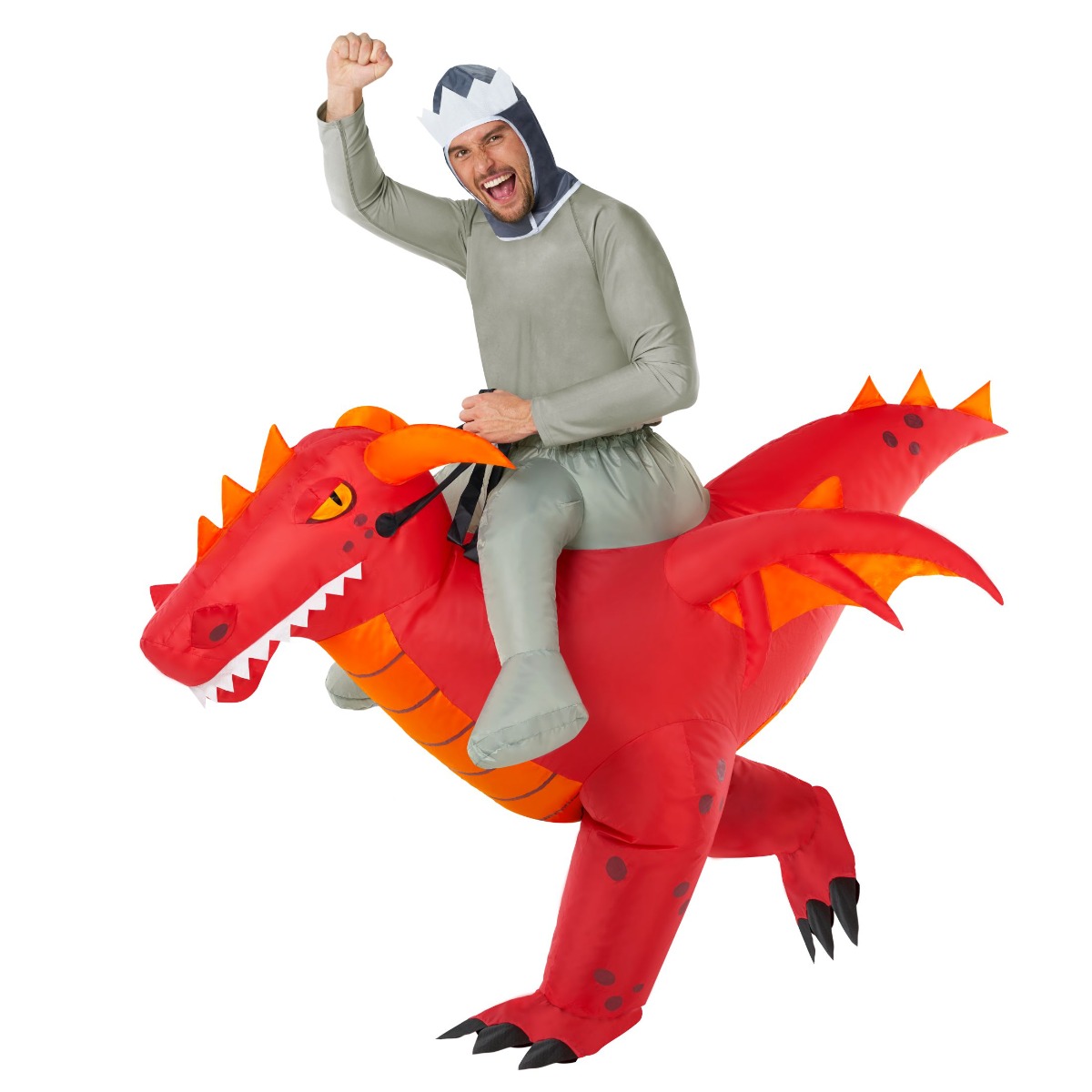 Costume Gonflable Dragon Rouge Ride-On pour Homme