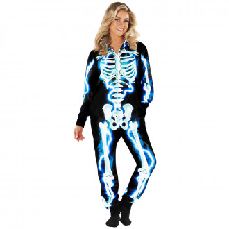 Womens Electric Skeleton Onesie Costume